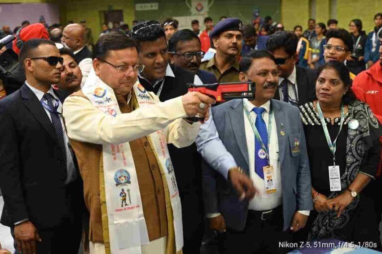 cm dhami with shooting pistol