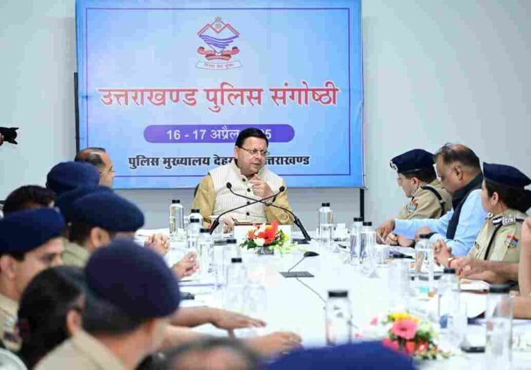 cm dhami in police meeting