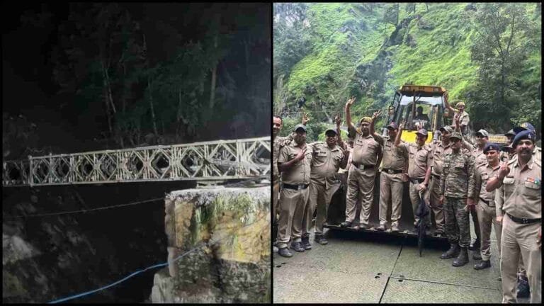 gangnai belly bridge, uttarkashi cloud burst
